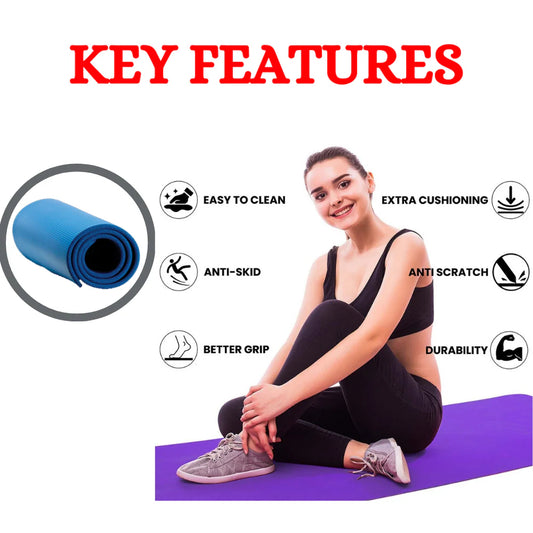 NBR Yoga Mat For Women & Men-10mm Thick Non Slip Exercise mat