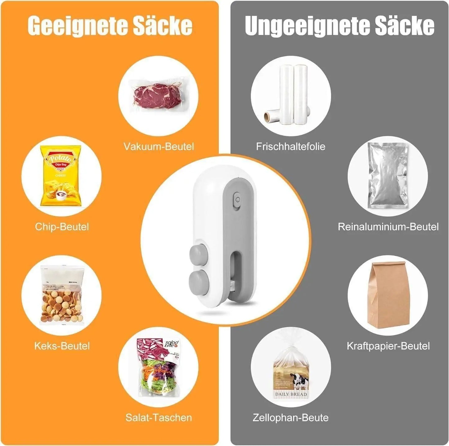 Portable Mini Sealing Machine with Cutter 2 in 1 USB Rechargeable