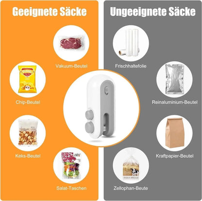 Portable Mini Sealing Machine with Cutter 2 in 1 USB Rechargeable