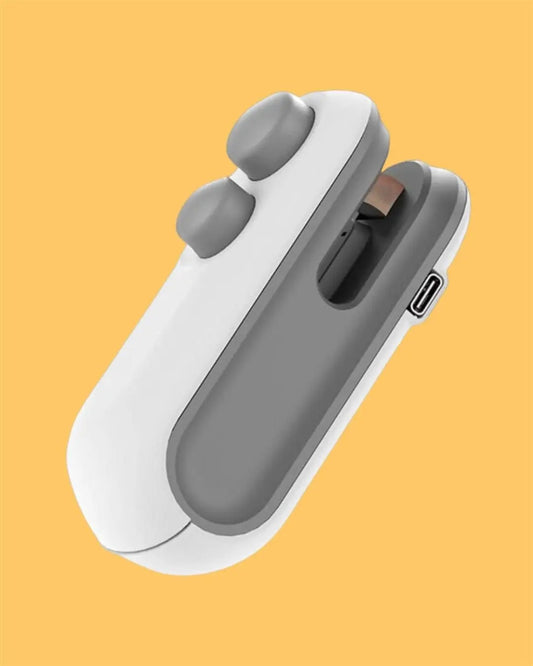 Portable Mini Sealing Machine with Cutter 2 in 1 USB Rechargeable