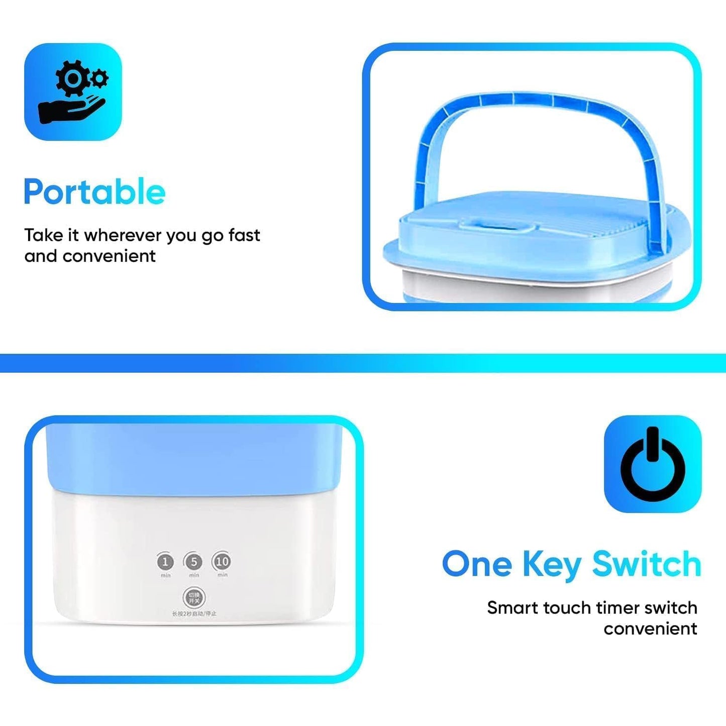 Mini Portable Washing Machine Top Load Fully Automatic with 3 Modes
