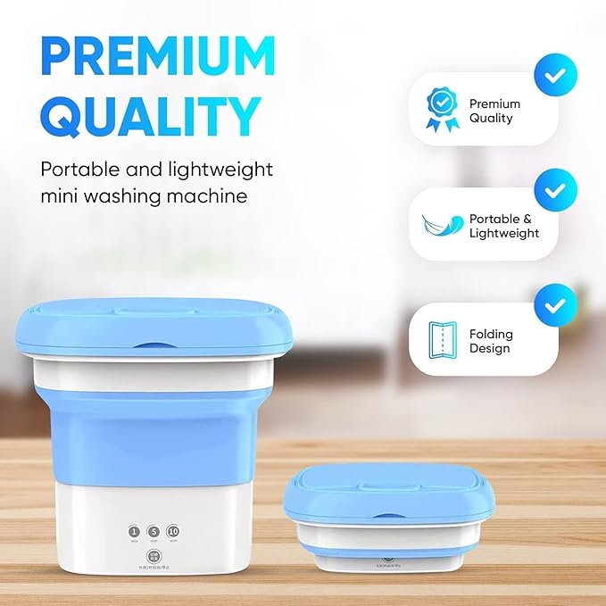 Mini Portable Washing Machine Top Load Fully Automatic with 3 Modes