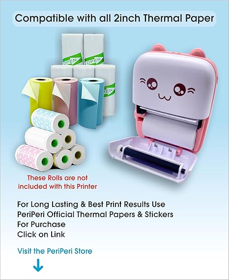 Mini Thermal Printer Inkless Bluetooth Pocket Printer for Prints Picture