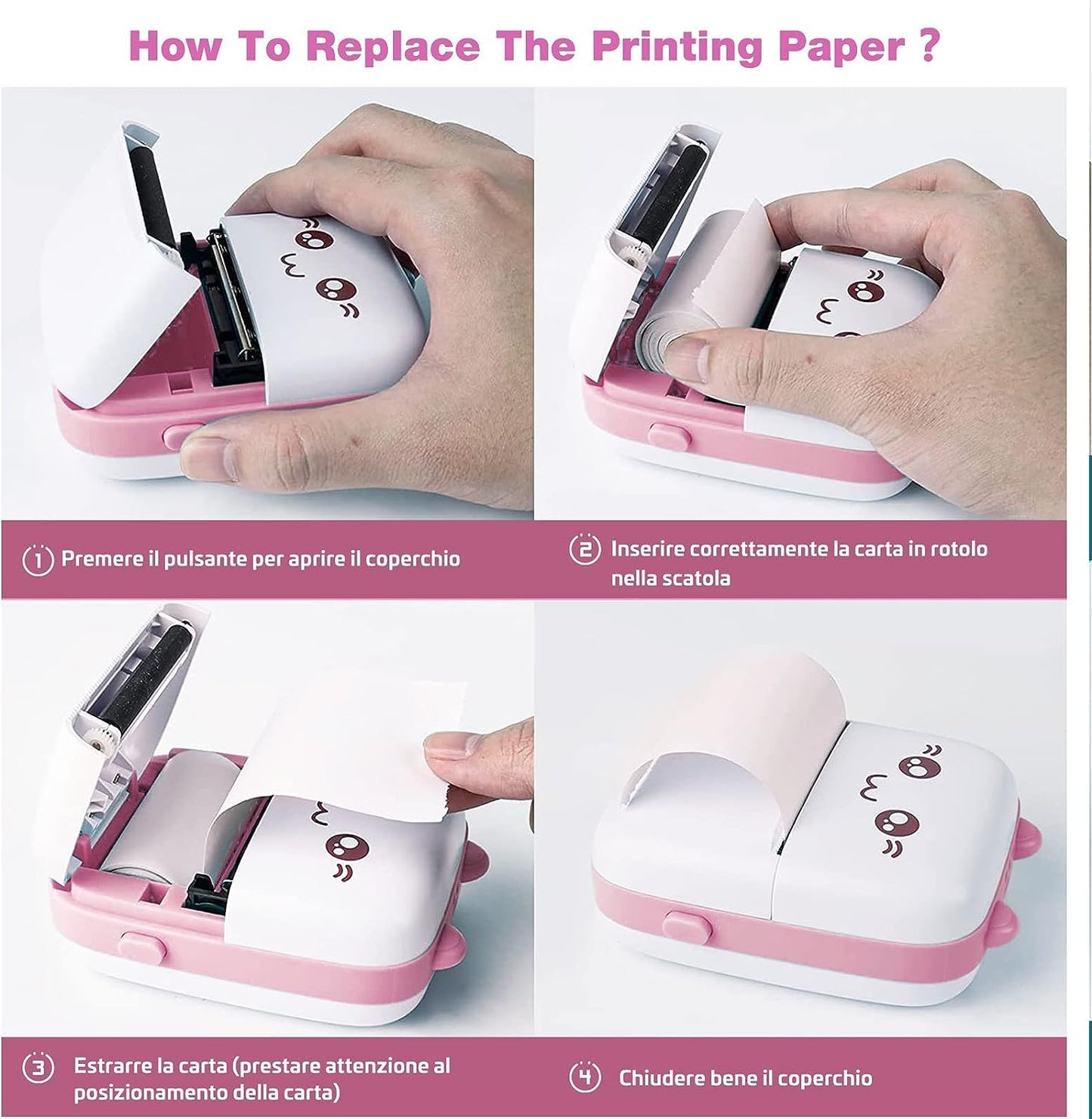 Mini Thermal Printer Inkless Bluetooth Pocket Printer for Prints Picture