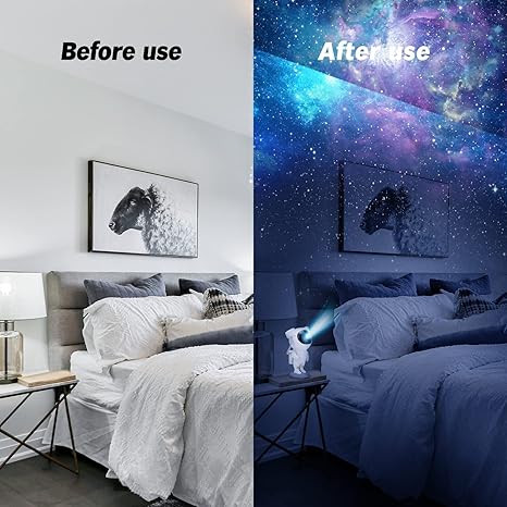 Astronaut Galaxy Projector - 360 Magnetic Head Rotation, Remote Control